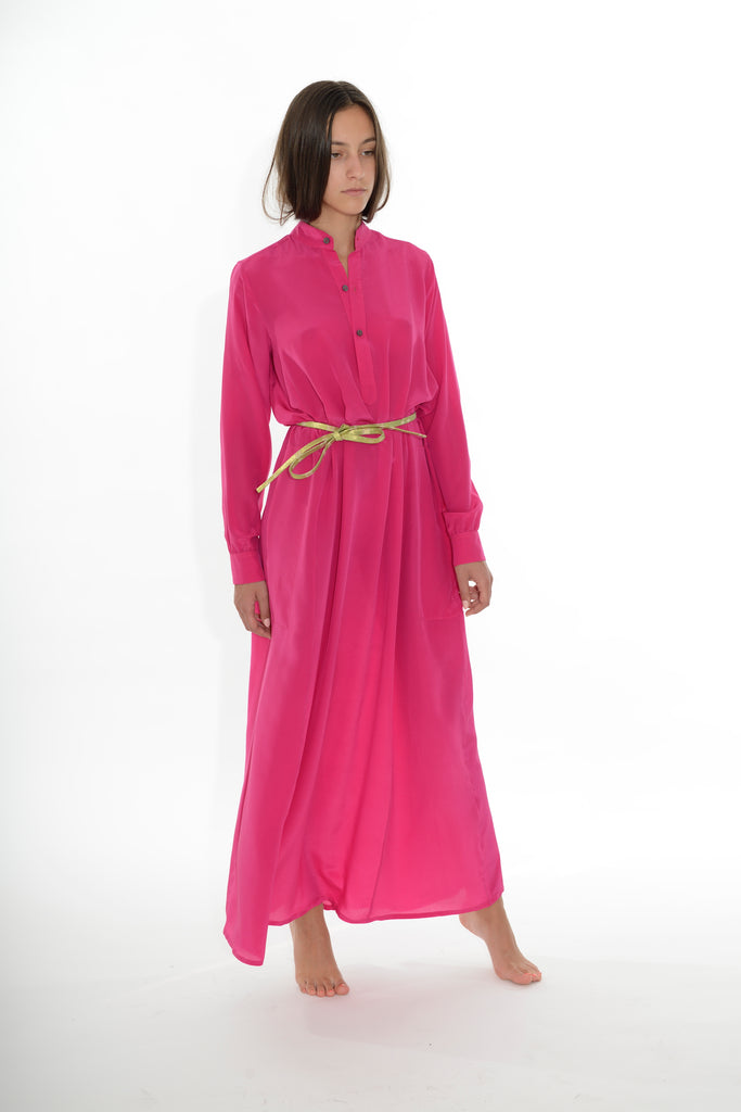 Dumitrascu Kaftan Dress Classic Pink Silk