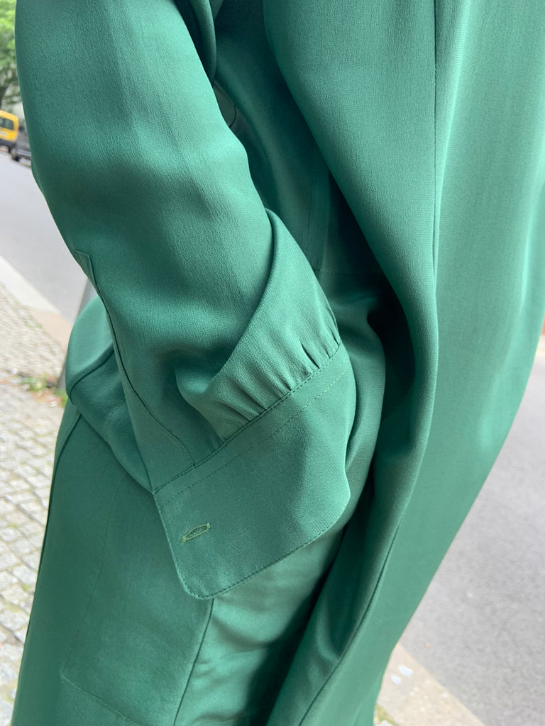 Dumitrascu Kaftan Dress Classic Green Silk