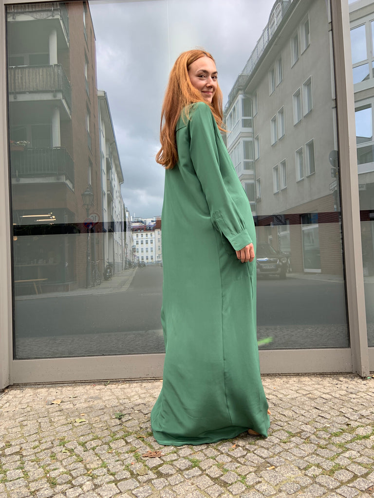 Dumitrascu Kaftan Dress Classic Green Silk