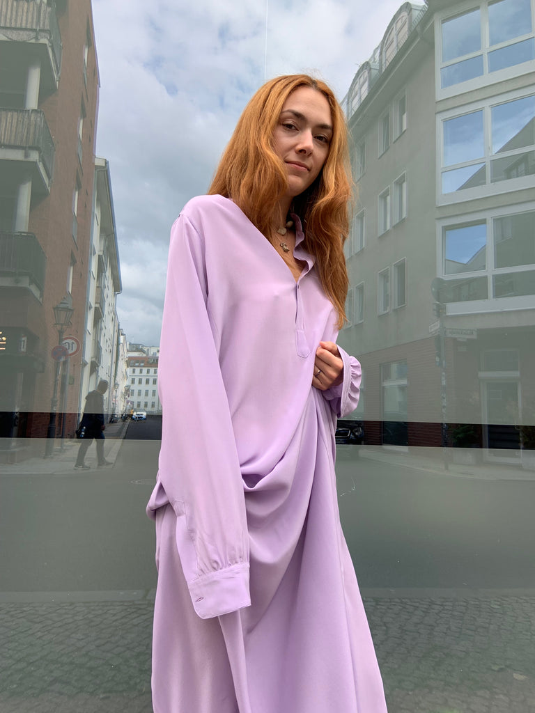 Dumitrascu Kaftan Dress Classic Lavender Silk