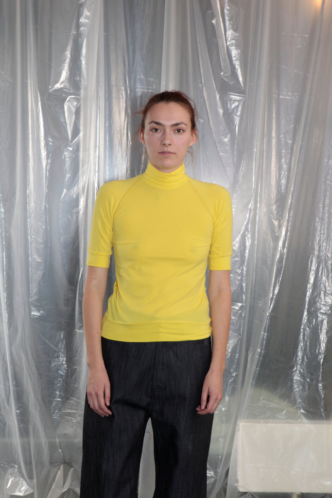 Dumitrascu Turtleneck Short Sleeve, Lemon Yellow